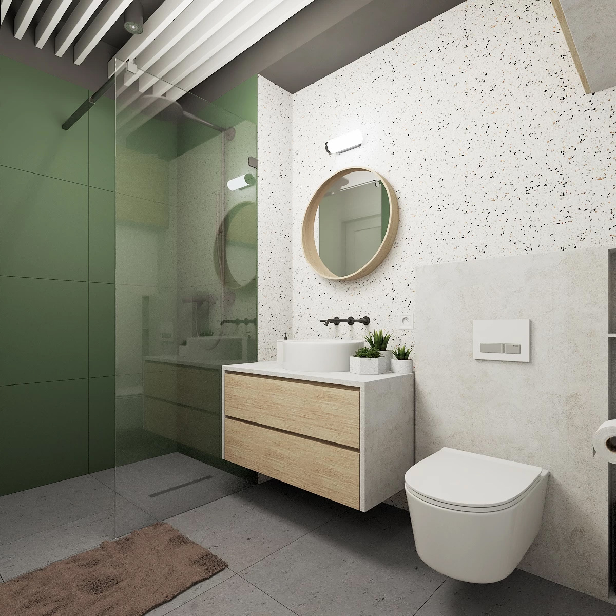 Wizualizacja łazienki w mieszkaniu w Bydgoszczy