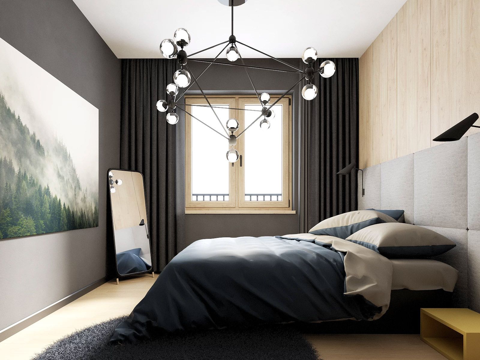 Wizualizacja sypialni w mieszkaniu w Bydgoszczy